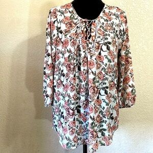 PLEIONE ROSE PATTERN BLOUSE